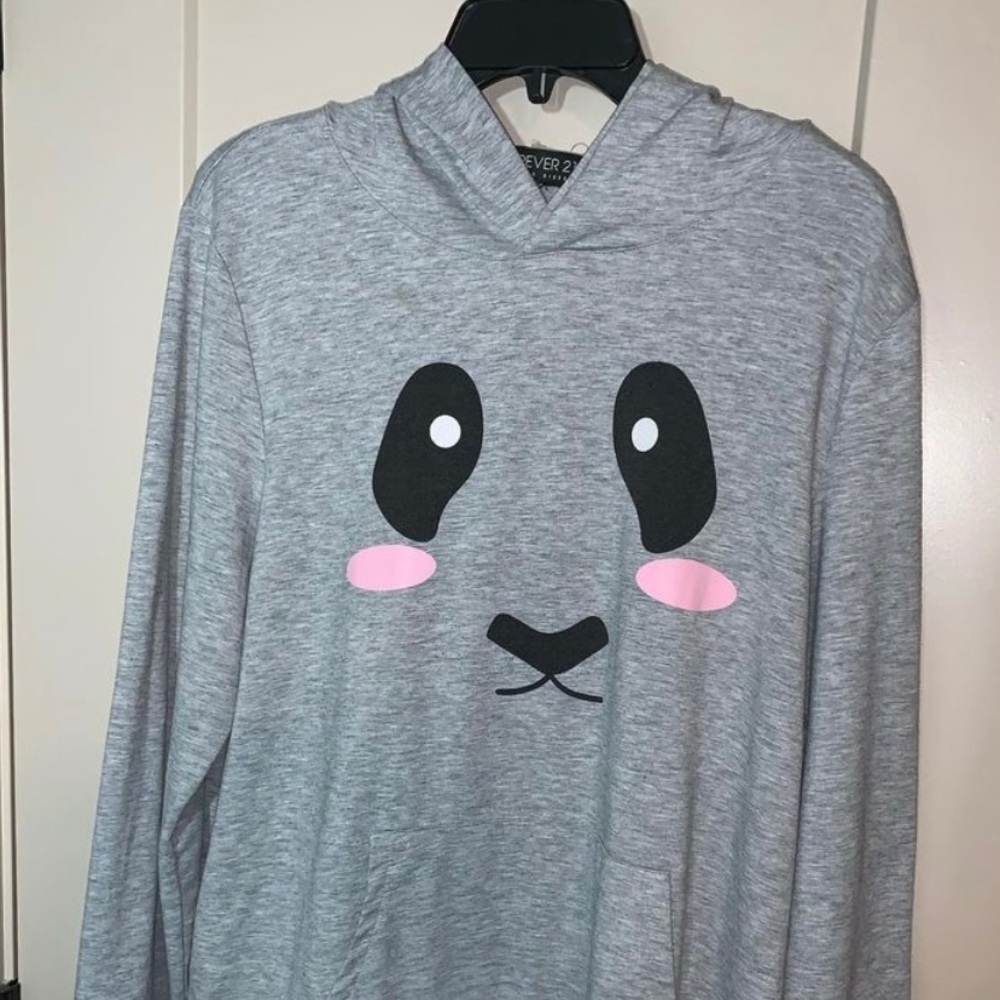 Gray, lightweight koala hoodie.